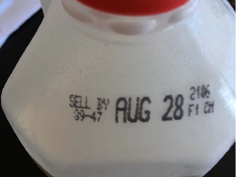 Discard intentions are lower for milk presented in containers without date labels